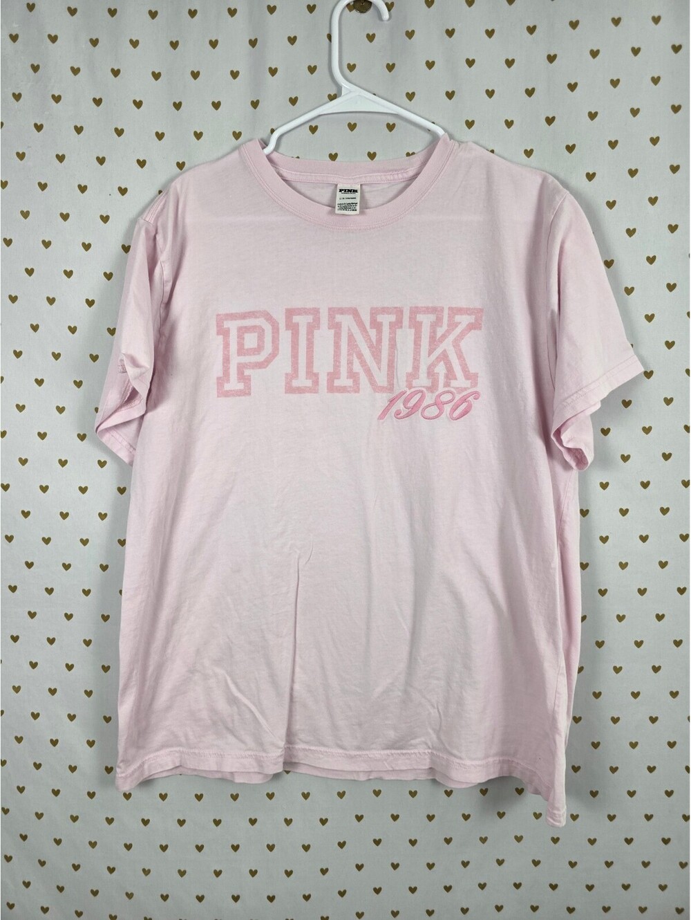 Victorias Secret PINK Logo Oversized light color tee shirt Large